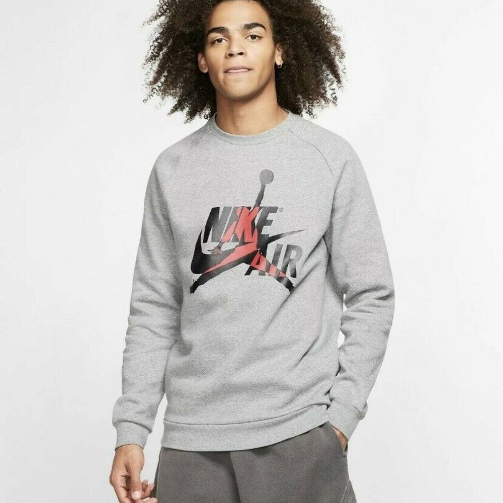 Nike Air Jordan Sweatshirt Crewneck Sweater Grey